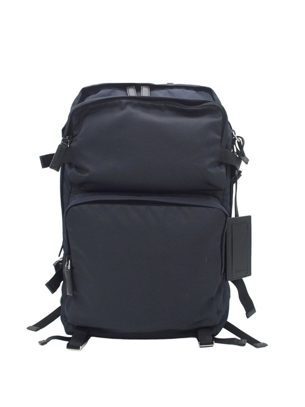 Prada Backpack Blue Navy Nylon Tessuto Triangle Logo